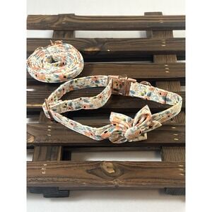 Unique‎ Style Paws Summer Dog Collar with Floral Bow,Colorful Bow Tie Puppy Co